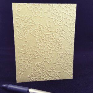 Grapes Embossed Note Cards w Matching Envelopes, Set of 6, Embossed Cards